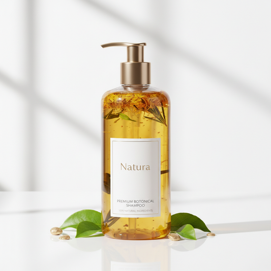 Shampoo Natural Revitalizante em frasco elegante