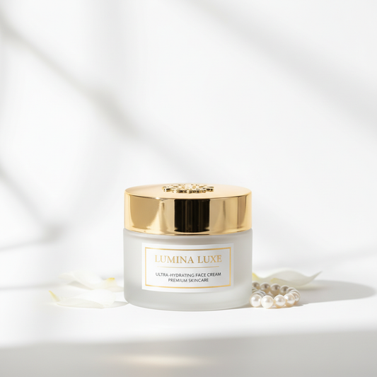Creme Facial Hidratante Premium em embalagem luxuosa