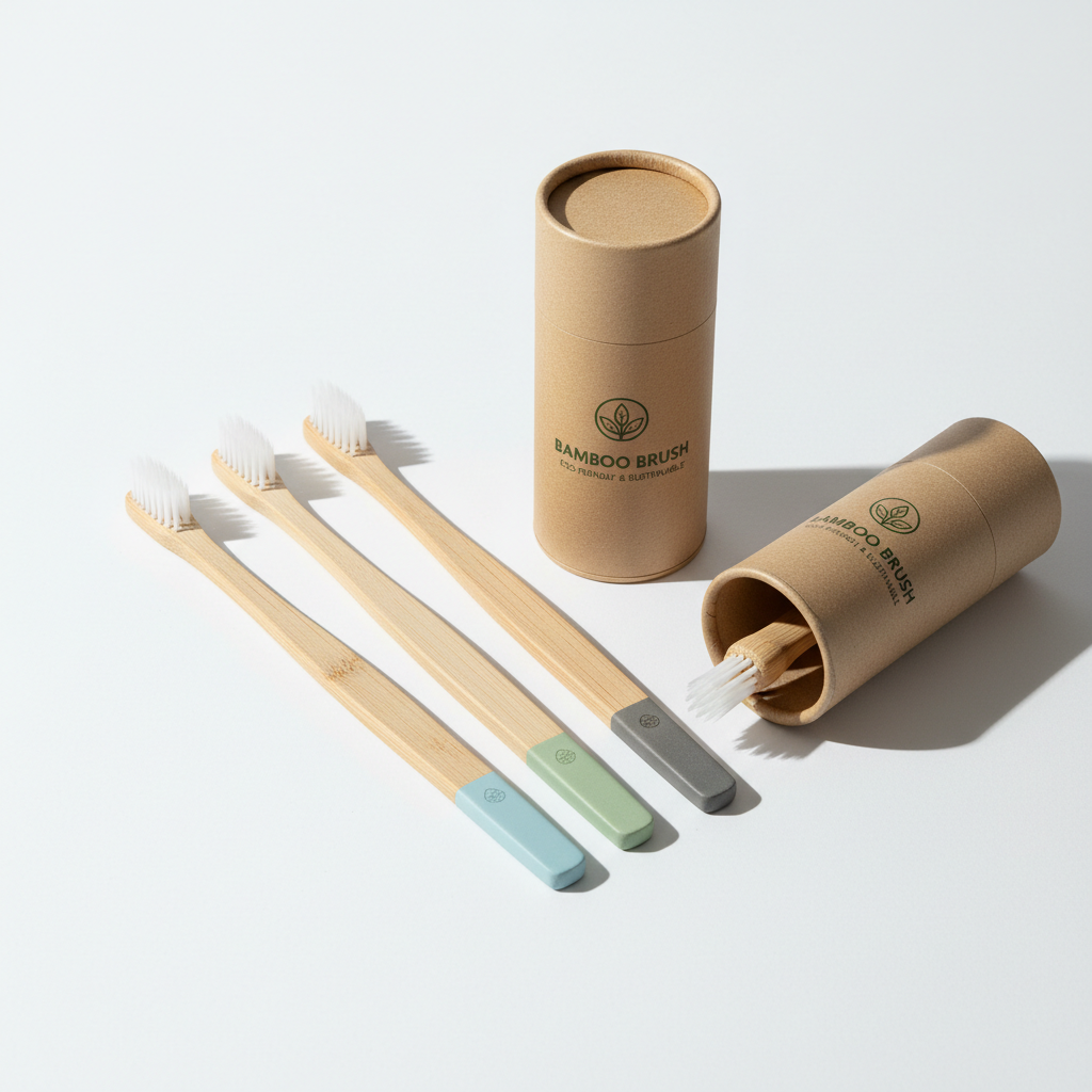 Escova de Dentes Bambu Ecológica - Kit com 4 unidades