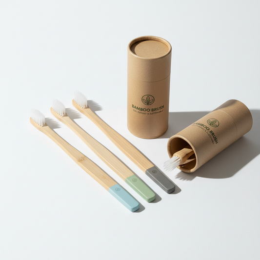 Escova de Dentes Bambu Ecológica - Kit com 4 unidades